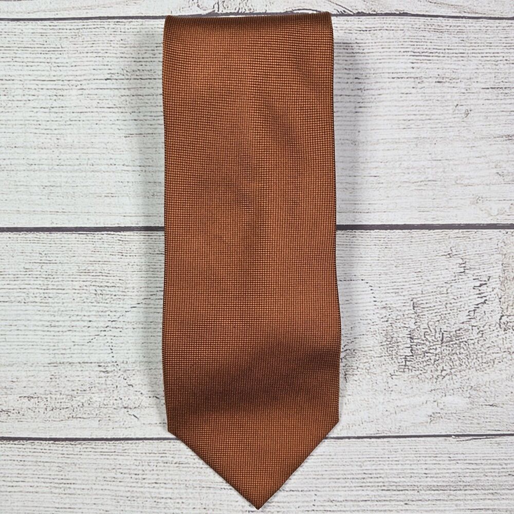 Scappino 100% Silk Hand Stitched Neck Tie Acetate Lined Rust Orange